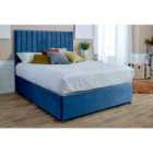 Eleganza Sophia Divan Ottoman with matching Footboard Plush King Bed Frame - Blue