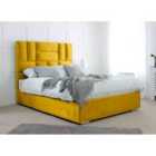 Eleganza Ofsted Plush Double Bed Frame - Mustard Gold