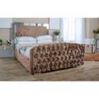 Eleganza Skipton Crush Small Double Bed Frame - Mink
