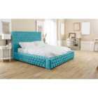 Eleganza Enigma Plush Plush Small Double Bed Frame - Teal