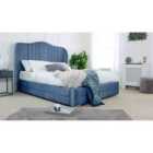 Eleganza Dorridge Plush Double Bed Frame - Blue
