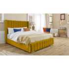 Eleganza Hemmel Plush Small Double Bed Frame - Mustard Gold