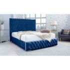 Eleganza Bello Plush King Bed Frame - Blue