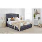 Eleganza Reily Plush Small Double Bed Frame - Steel