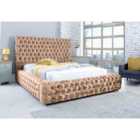 Eleganza Enigma Crushed Crush Double Bed Frame - Mink