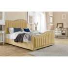 Eleganza Kendrick Plush Small Double Bed Frame - Beige