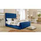 Eleganza Island Plush King Bed Frame - Blue