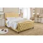 Eleganza Saturn Plush Small Double Bed Frame - Beige