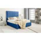 Eleganza Downtown Plush Double Bed Frame - Blue