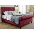 Eleganza Sally Linen Small Double Bed Frame - Maroon