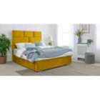 Eleganza Hampton Plush King Bed Frame - Mustard Gold