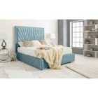 Eleganza Downtown Plush Double Bed Frame - Duck Egg