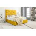 Eleganza Downtown Plush Small Double Bed Frame - Mustard Gold