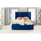 Eleganza Philly Plush Small Double Bed Frame - Blue