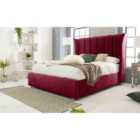 Eleganza Temple Marble Double Bed Frame - Maroon