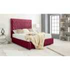 Eleganza Downtown Plush Double Bed Frame - Maroon