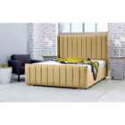 Eleganza Caira Plush Double Bed Frame - Beige