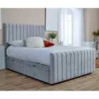 Eleganza Sophia Divan Ottoman with matching Footboard Plush Small Double Bed Frame - Silver