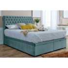 Eleganza Santino Divan Ottoman with matching Footboard Plush Double Bed Frame - Duck Egg