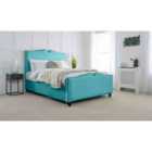 Eleganza Harling Plush Small Double Bed Frame - Teal