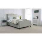 Eleganza Harling Plush Double Bed Frame - Silver