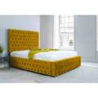 Eleganza Orella Plush Superking Bed Frame - Mustard Gold