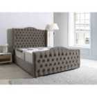 Eleganza Saturn Wing Plush Double Bed Frame - Grey