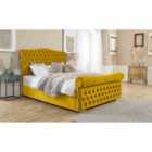 Eleganza Casonova Plush Superking Bed Frame - Mustard Gold