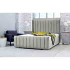 Eleganza Caira Plush Double Bed Frame - Silver