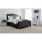 Eleganza Harling Plush Small Double Bed Frame - Black