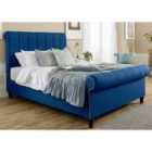 Eleganza Sally Linen Single Bed Frame - Blue