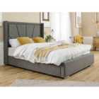 Eleganza Harry Linen Double Bed Frame - Charcoal