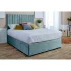 Eleganza Sophia Divan Ottoman with matching Footboard Plush Small Double Bed Frame - Duck Egg