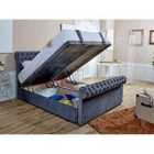 Eleganza Santino Divan Ottoman with matching Footboard Plush Double Bed Frame - Steel
