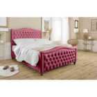 Eleganza Saturn Plush Small Double Bed Frame - Maroon