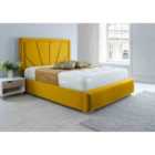 Eleganza Itala Plush Double Bed Frame - Mustard Gold