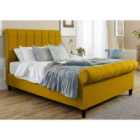 Eleganza Sally Linen Superking Bed Frame - Mustard Gold