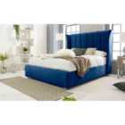 Eleganza Temple Marble Small Double Bed Frame - Blue