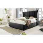 Eleganza Temple Marble Double Bed Frame - Black