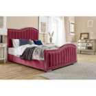 Eleganza Kendrick Plush Small Double Bed Frame - Maroon