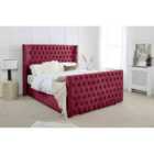 Eleganza Meila Plush Small Double Bed Frame - Maroon