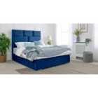 Eleganza Hampton Plush Double Bed Frame - Blue