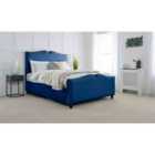 Eleganza Harling Plush Small Double Bed Frame - Blue