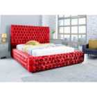 Eleganza Enigma Crushed Crush Small Double Bed Frame - Red