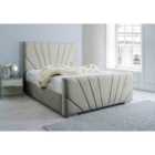 Eleganza Marco Plush Double Bed Frame - Silver