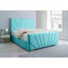 Eleganza Marco Plush Double Bed Frame - Teal