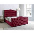 Eleganza Saturn Wing Plush Double Bed Frame - Maroon