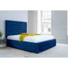 Eleganza Orella Plush Small Double Bed Frame - Blue