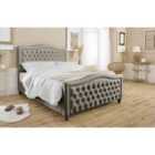 Eleganza Saturn Plush Small Double Bed Frame - Grey