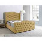 Eleganza Saturn Wing Plush Small Double Bed Frame - Beige